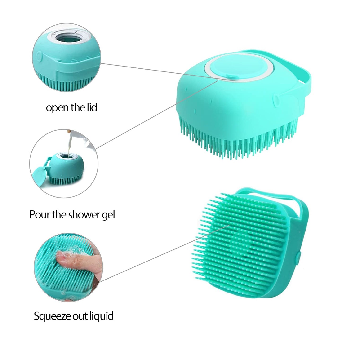Cepillo de Baño con Depósito de Champú
